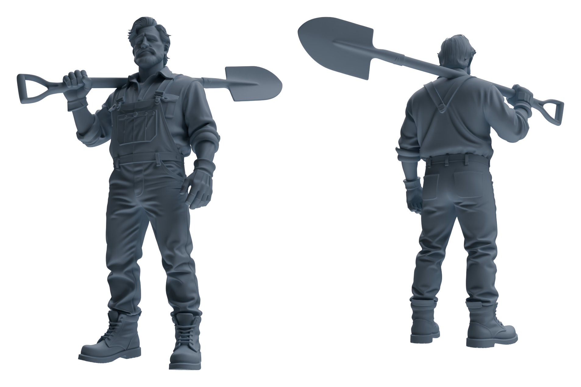 Detail view of MRY-SFW LYTR906 Farm Worker Man Modern Model 4 pcs Model