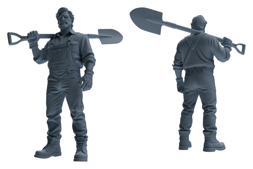 Detail view of MRY-SFW LYTR906 Farm Worker Man Modern Model 4 pcs Model