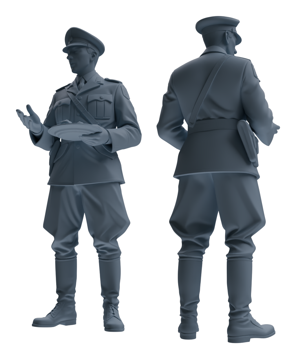 Detail view of MRY-SFW LYGR580 WWII French Army Six-Person Mess Hall Group Model