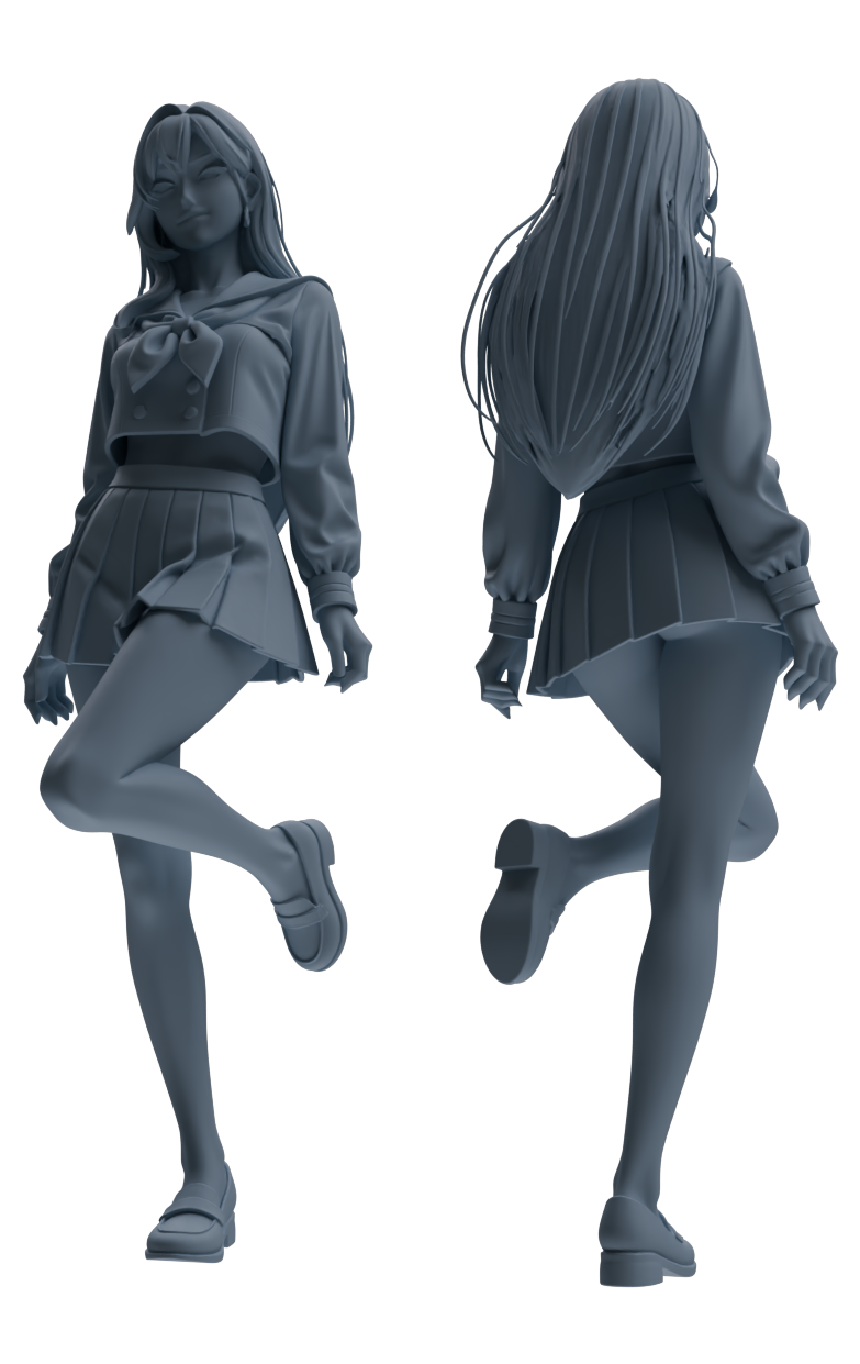 Detail view of MRY-SFW LYTR886 Fresh Japanese Girl Modern Model 3 pcs Model