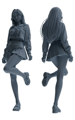Detail view of MRY-SFW LYTR886 Fresh Japanese Girl Modern Model 3 pcs Model