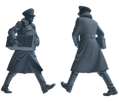 Detail view of MRY-SFW LYGR712 WWII German Army Officer War Scene Six-Person Carrying Group Model