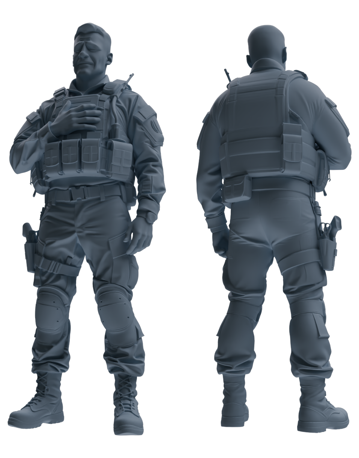 MRY-SFW SSTR183 Miniatures Soldier Model Kit Special Forces Soldier Pose Modern Model 3 pcs