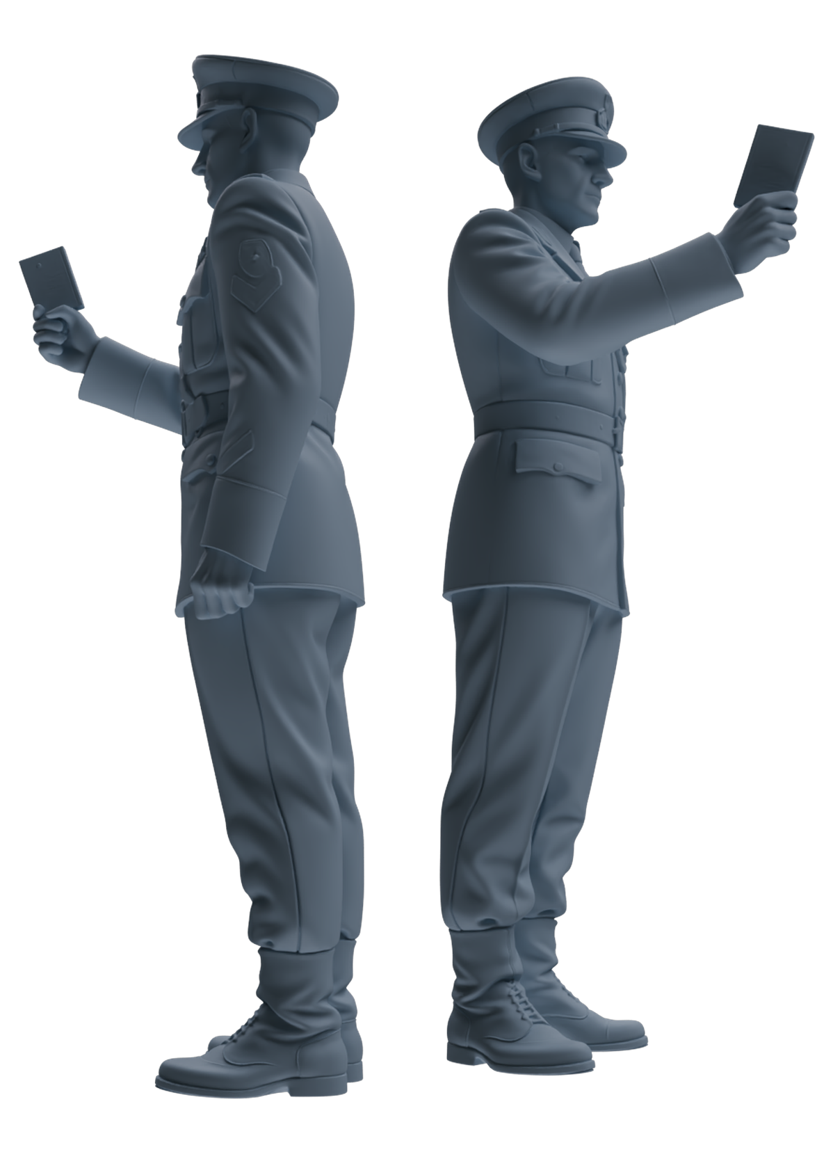 MRY-SFW SSTR196 Miniatures Soldier Model Kit Officer Salute Wave Pose Modern Model 3 pcs