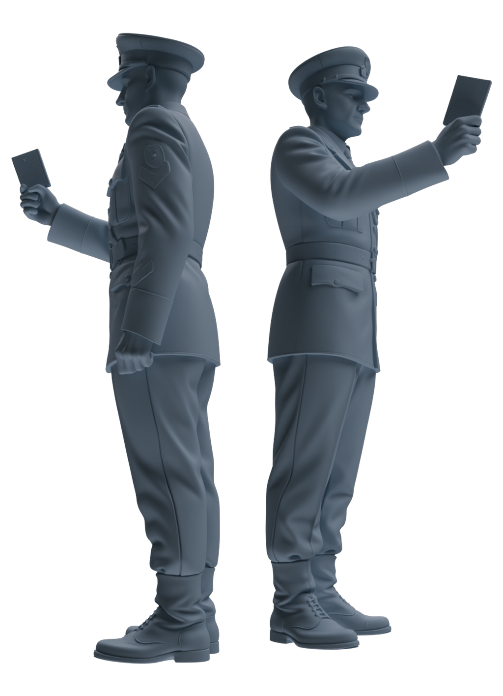 MRY-SFW SSTR196 Miniatures Soldier Model Kit Officer Salute Wave Pose Modern Model 3 pcs