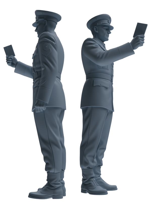 MRY-SFW SSTR196 Miniatures Soldier Model Kit Officer Salute Wave Pose Modern Model 3 pcs