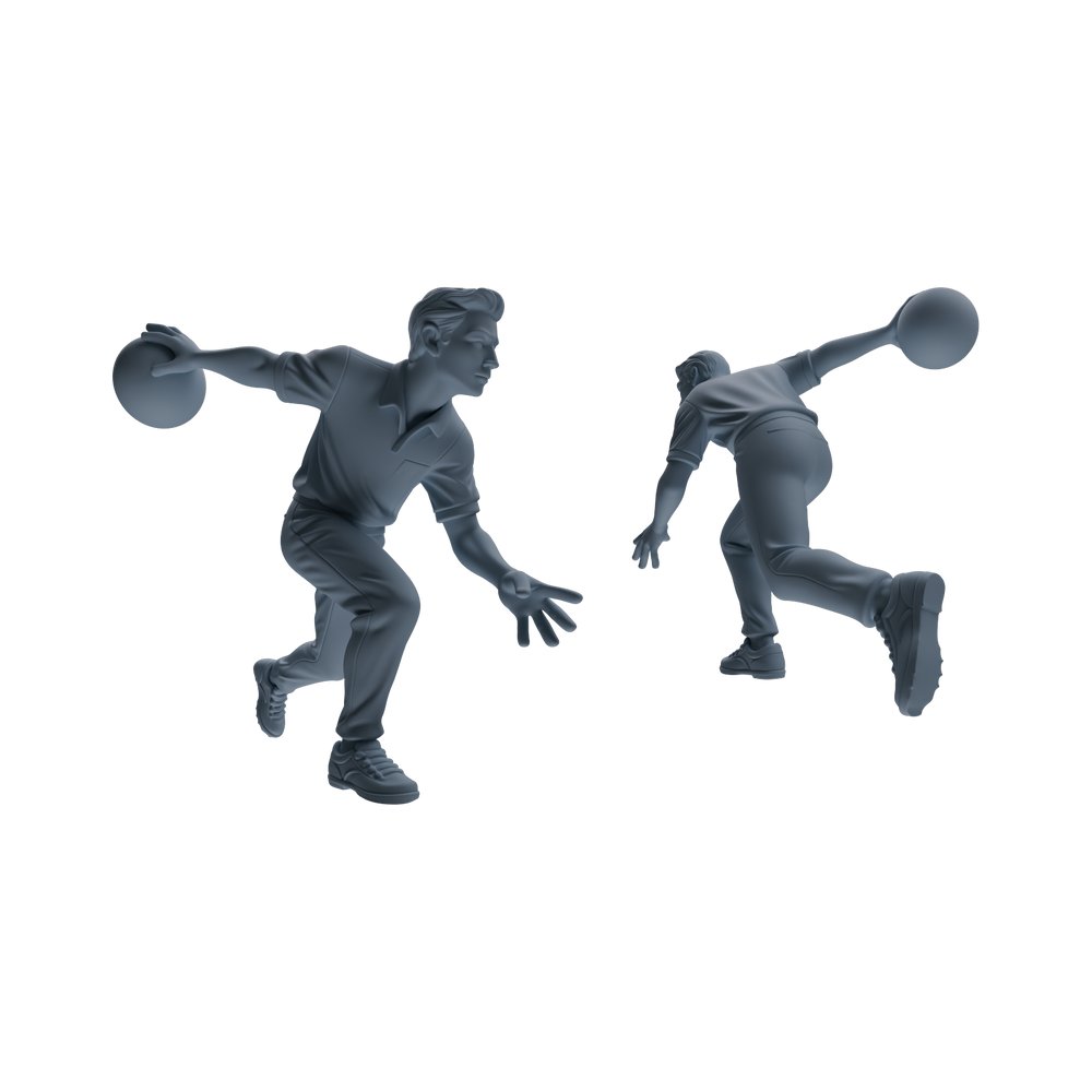 Detail view of MRY-SFW LYTR797 Bowling Figure Modern Model 6 pcs Miniature Car Diorama Figures Scene Props Accessories Resin Model