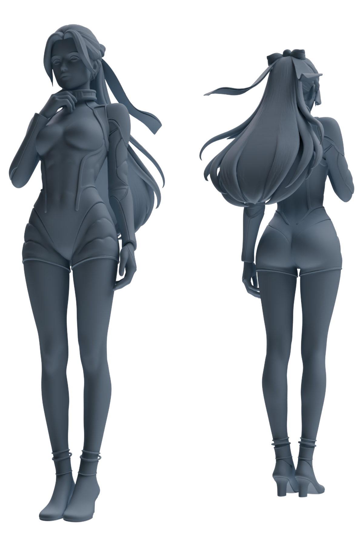Detail view of MRY-SFW LYTR878 Sci-Fi Modified Woman Figure Modern Model 4 pcs Model