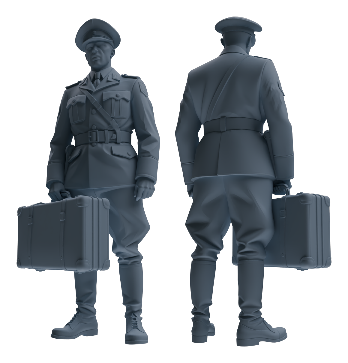Detail view of MRY-SFW LYGR578 WWII French Army Five-Person Carrying Group Model