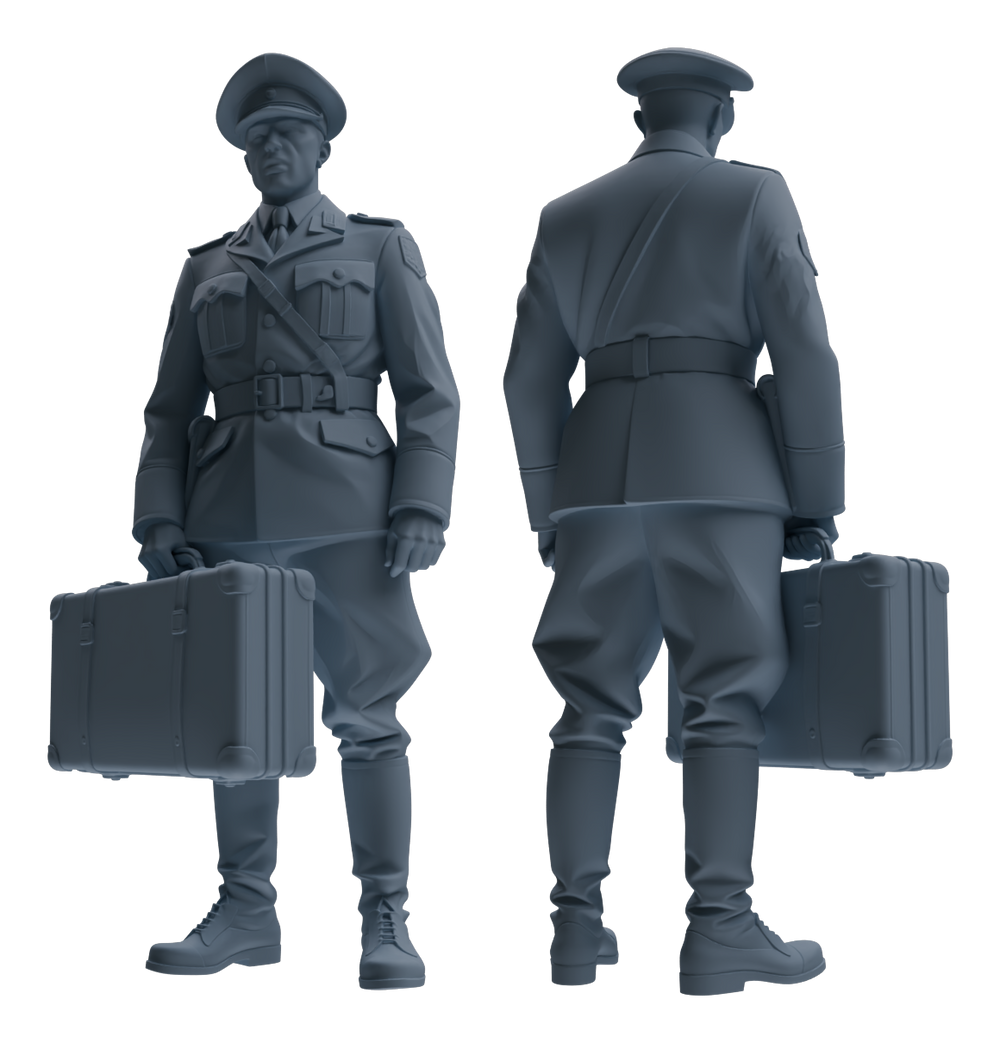 Detail view of MRY-SFW LYGR578 WWII French Army Five-Person Carrying Group Model