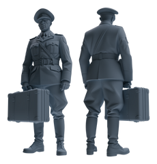 Detail view of MRY-SFW LYGR578 WWII French Army Five-Person Carrying Group Model