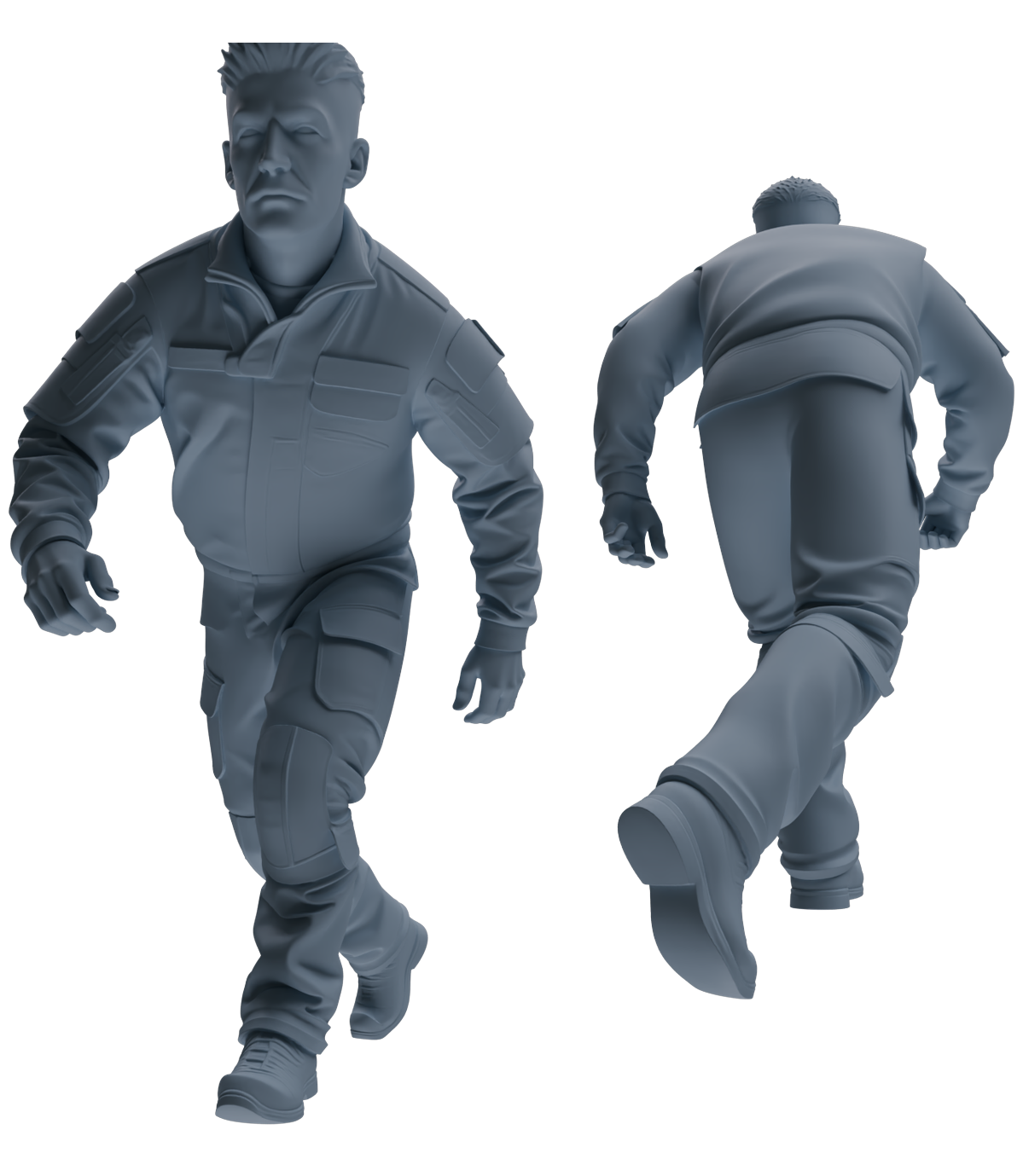 Detail view of MRY-SFW LYGR688 Modern U.S. Military Six-Person Crawling Group Model