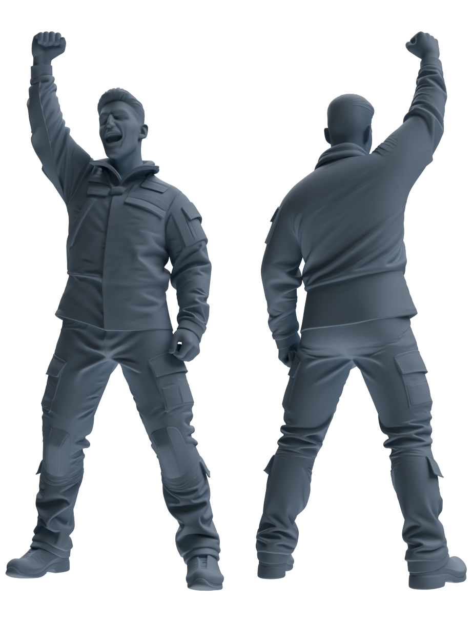 Detail view of MRY-SFW LYGR697 Modern U.S. Military Six-Person Entertainment Group Model