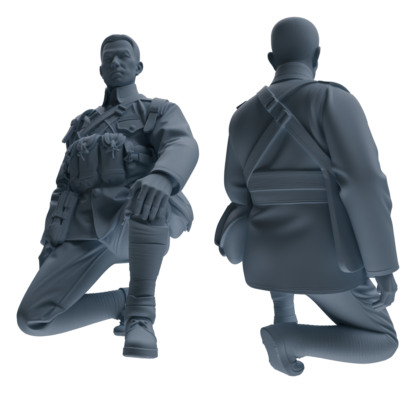 Detail view of MRY-SFW LYGR610 Historical People's Liberation Army Six-Person Command Group Model