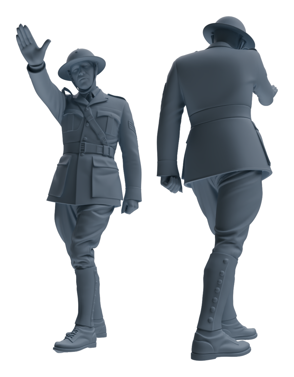 Detail view of MRY-SFW LYGR602 Historical WWII British Army Six-Person Training Group Model