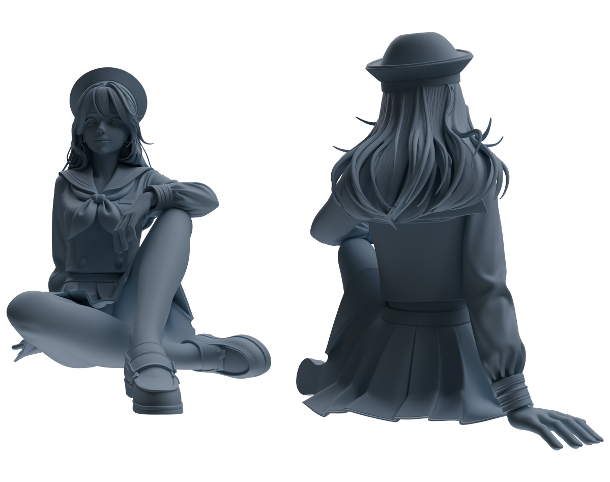 Detail view of MRY-SFW LYTR885 College Style Sailor Uniform Girl Figure Modern Model 3 pcs Model