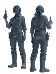 Detail view of MRY-SFW LYTR912 Farm Veterinarian with Livestock Modern Model 4 pcs Model