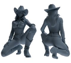 Detail view of MRY-SFW LYTR891 Western Cowgirl Modern Model 4 pcs Model