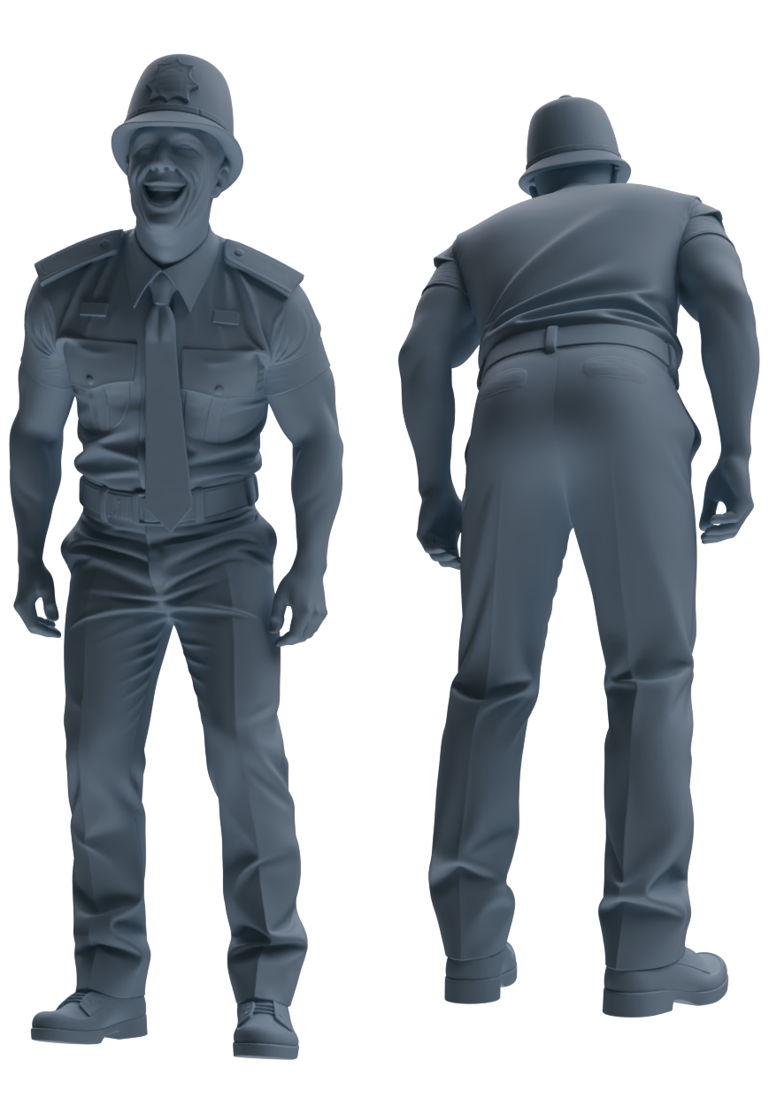 Detail view of MRY-SFW LYGR801 Modern British Police Six-Person Singing Group Model