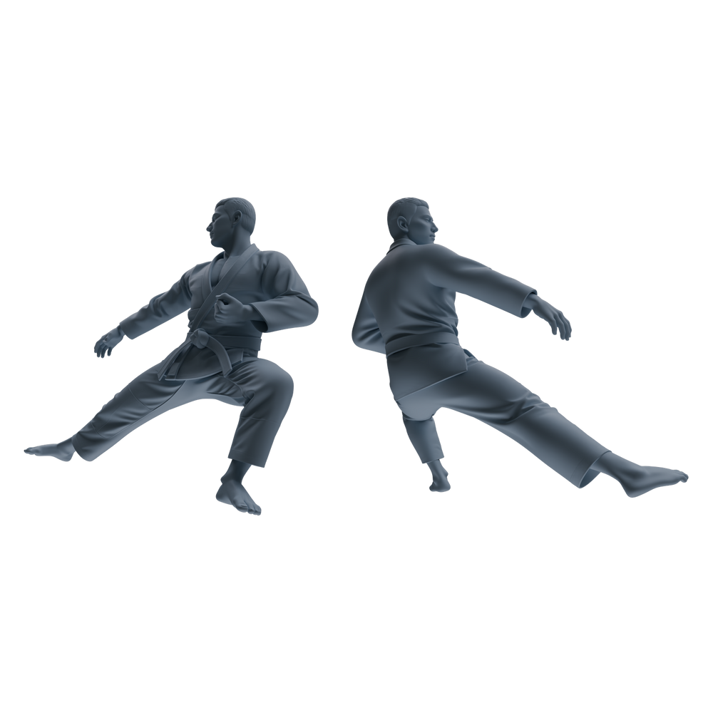 Detail view of MRY-SFW LYTR815 Karate Male Athlete Figure Modern Model 6 pcs Miniature Car Diorama Figures Scene Props Accessories Resin Model