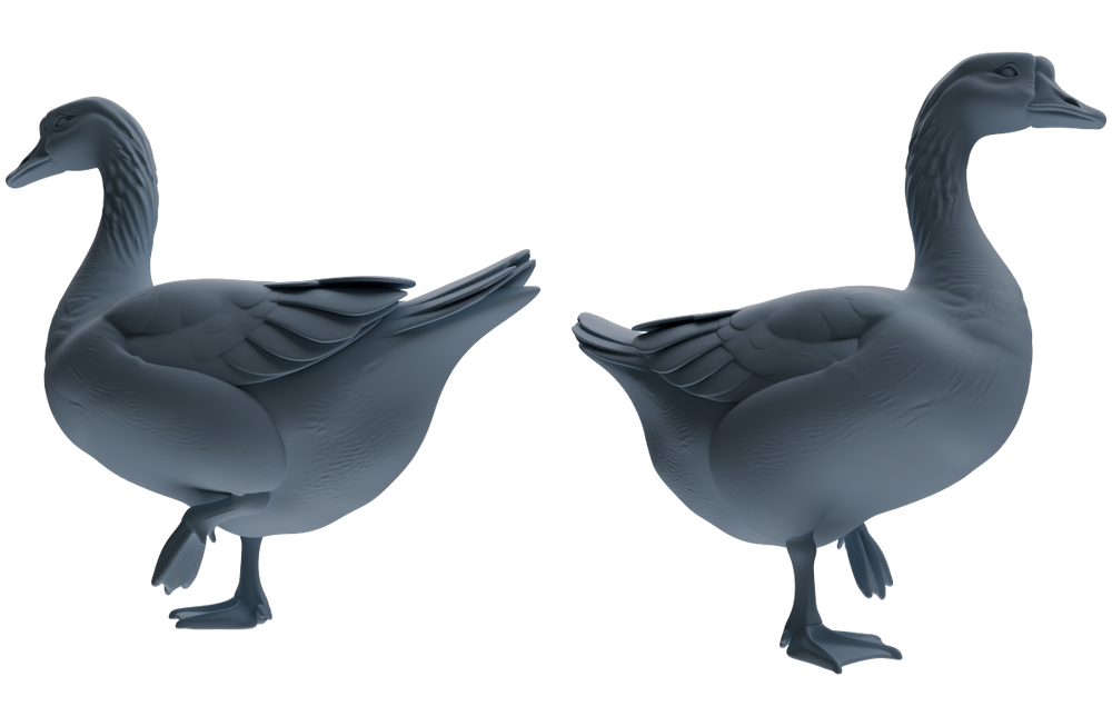 Detail view of MRY-SFW LYTR838 Farm Duck Goose Pose Model 4 pcs Miniature Car Diorama Figures Scene Props Accessories Resin Model