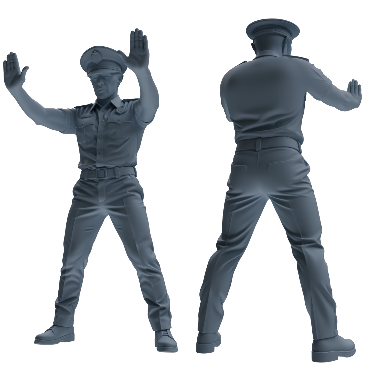 Detail view of MRY-SFW LYGR773 Modern Hong Kong Police Seven-Person Blocking Group Model