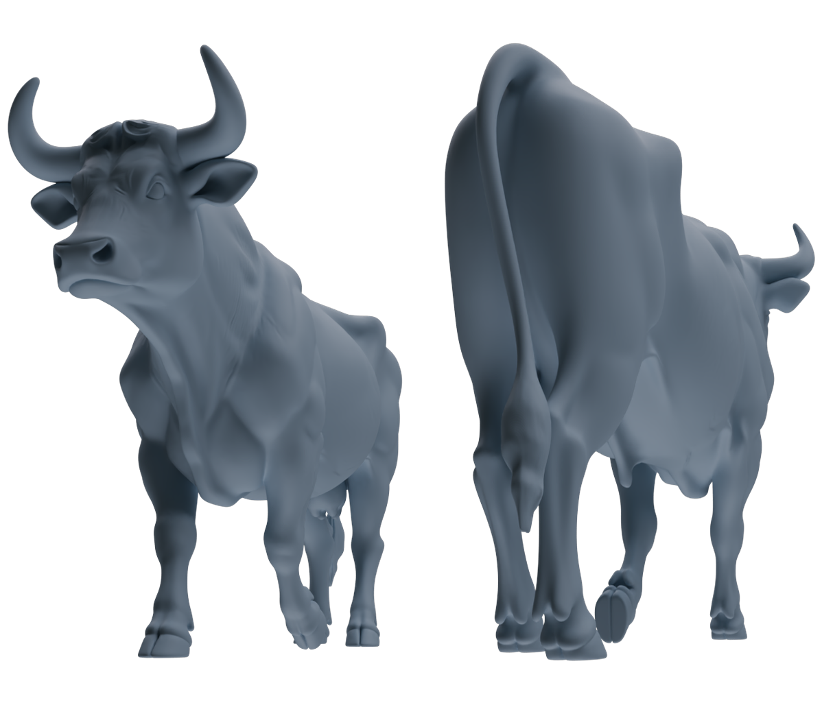 Detail view of MRY-SFW LYTR837 Bullfight Pose Cattle Model 4 pcs Miniature Car Diorama Figures Scene Props Accessories Resin Model