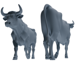 Detail view of MRY-SFW LYTR837 Bullfight Pose Cattle Model 4 pcs Miniature Car Diorama Figures Scene Props Accessories Resin Model