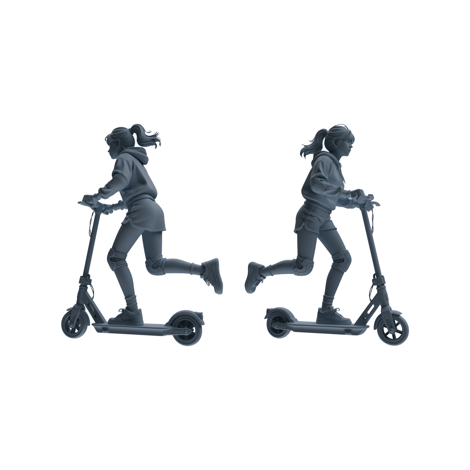 Detail view of MRY-SFW LYTR787 Skateboard Figure Modern Model 3 pcs Miniature Car Diorama Figures Scene Props Accessories Resin Model