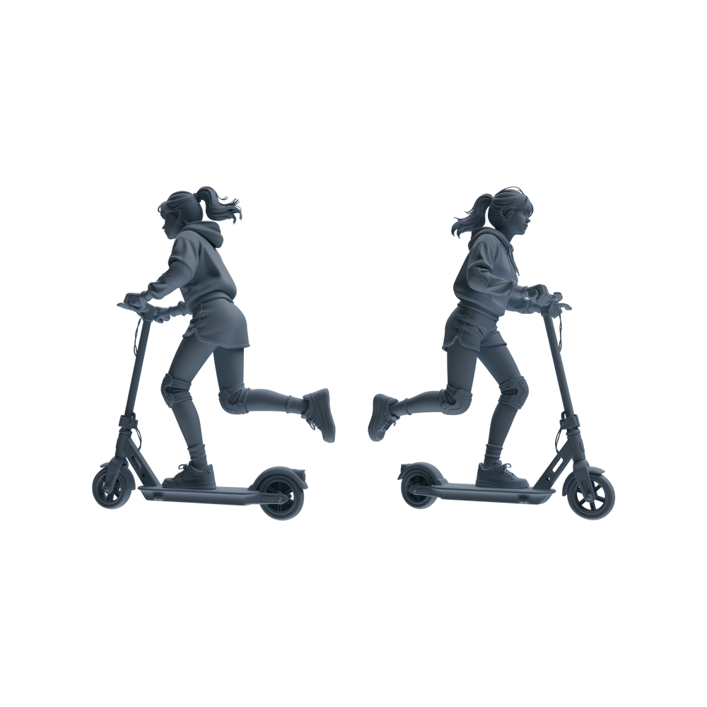 Detail view of MRY-SFW LYTR787 Skateboard Figure Modern Model 3 pcs Miniature Car Diorama Figures Scene Props Accessories Resin Model