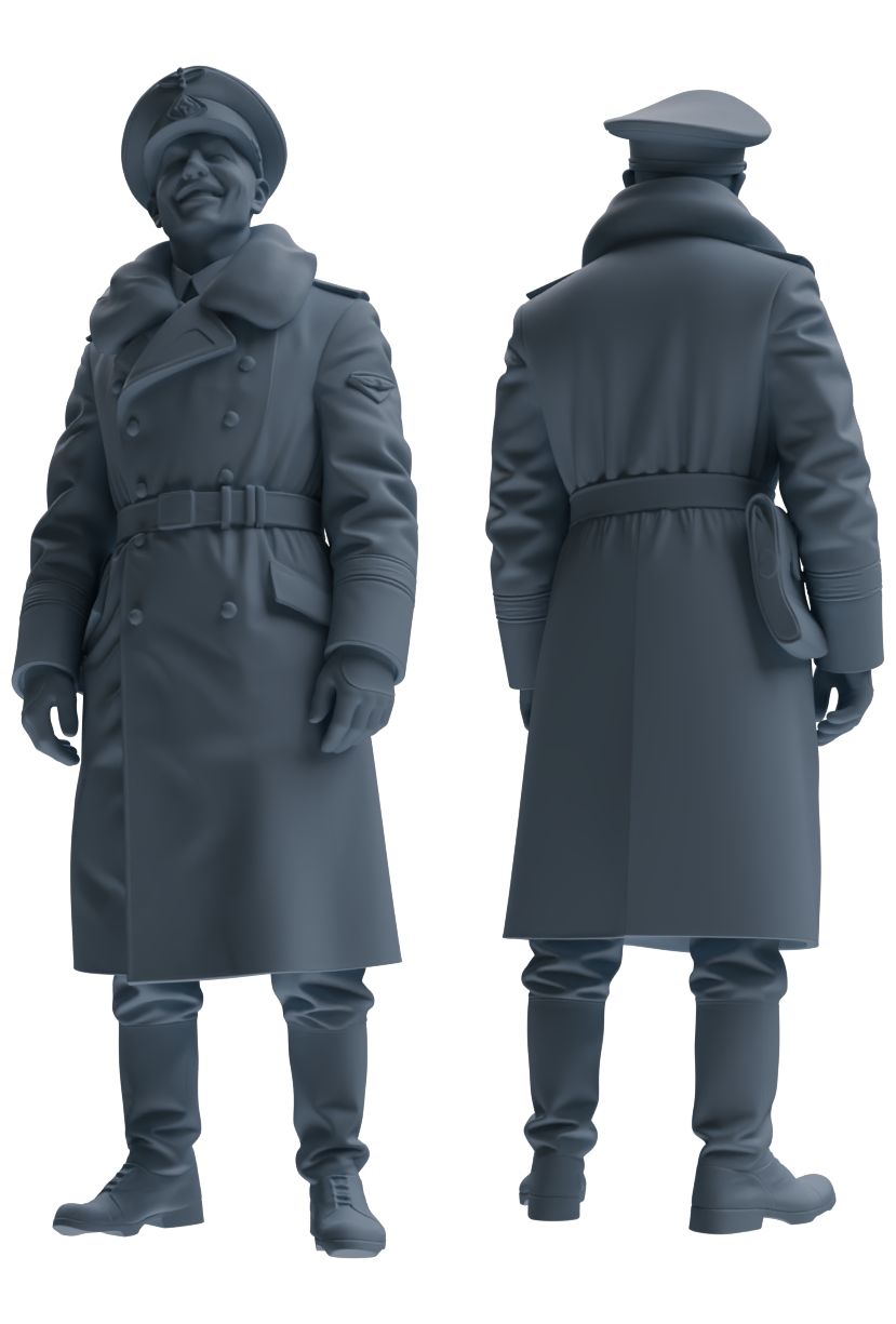 Detail view of MRY-SFW LYGR702 WWII German Army Story Scene Six-Person Vehicle Rollover Accident Group Model