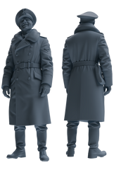 Detail view of MRY-SFW LYGR702 WWII German Army Story Scene Six-Person Vehicle Rollover Accident Group Model