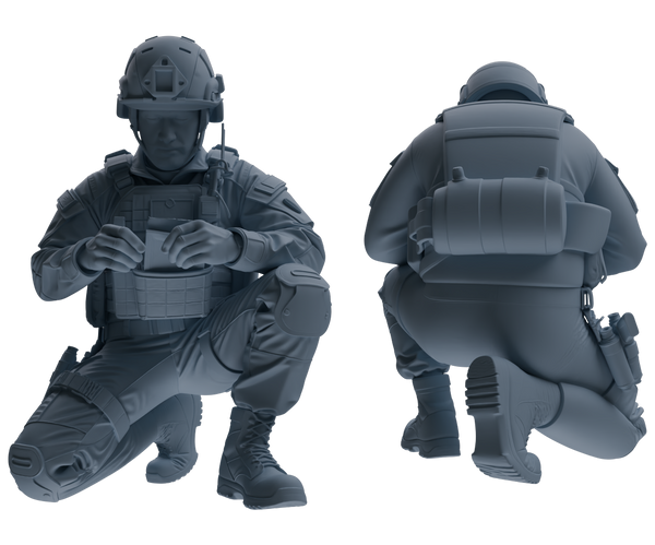 MRY-SFW SSTR205 Miniatures Soldier Model Kit Multi-Pose Modern & WWII Soldier Model 6 pcs