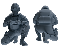 MRY-SFW SSTR205 Miniatures Soldier Model Kit Multi-Pose Modern & WWII Soldier Model 6 pcs