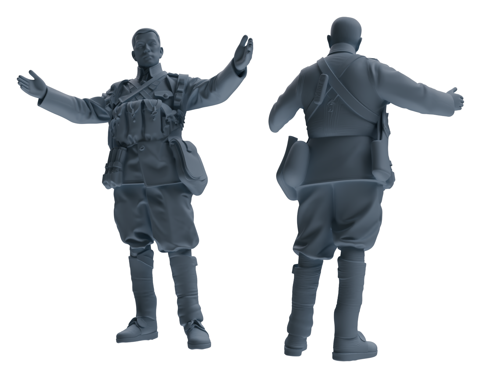 Detail view of MRY-SFW LYGR607 Historical People's Liberation Army Six-Person Daily Routine 2 Model