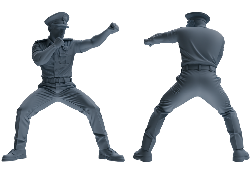 Detail view of MRY-SFW LYGR763 Modern Hong Kong Police Six-Person Combat Group Model