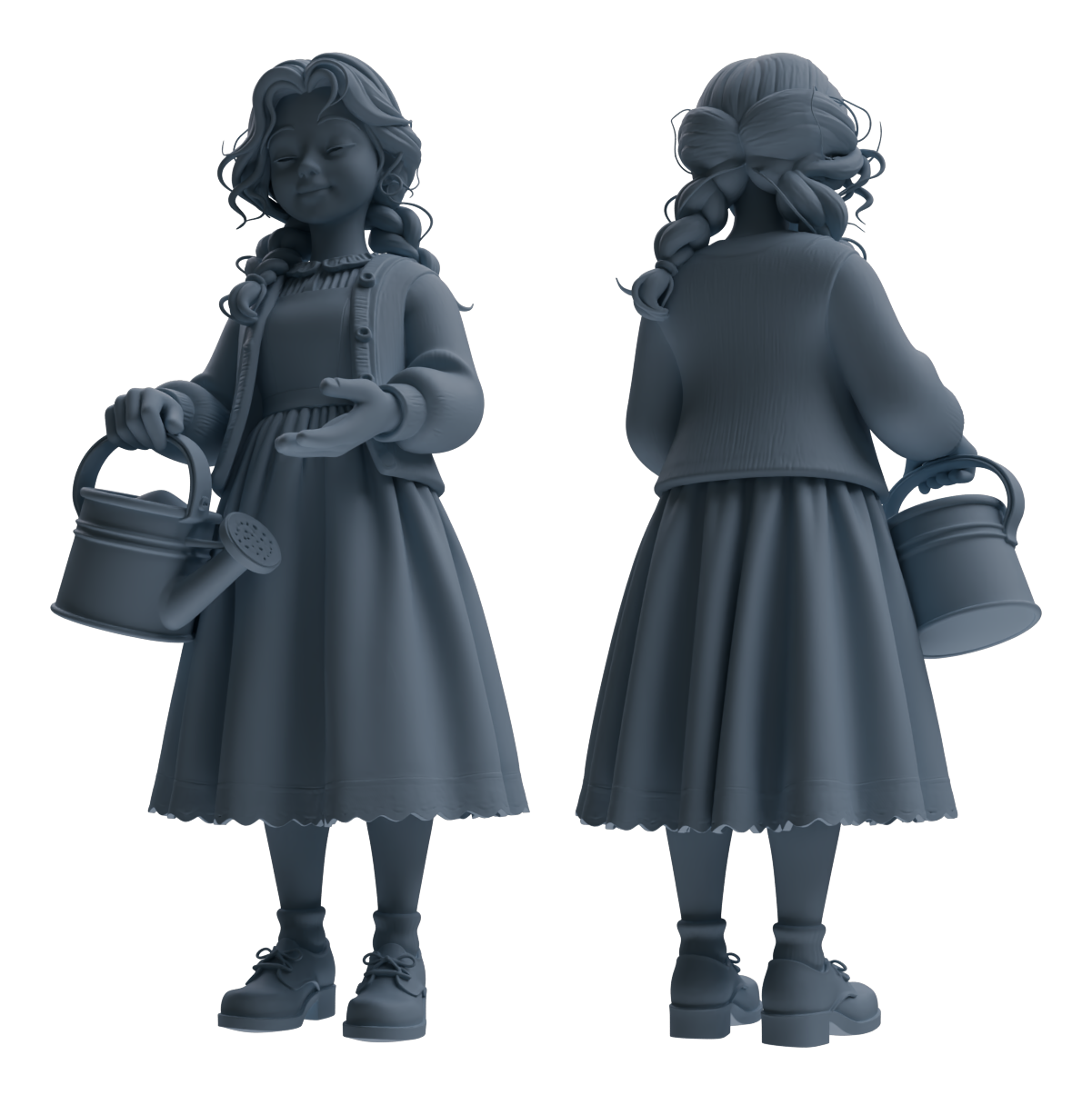 Detail view of MRY-SFW LYTR910 Farm Girl Multi-pose Modern Model 4 pcs Model