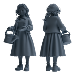 Detail view of MRY-SFW LYTR910 Farm Girl Multi-pose Modern Model 4 pcs Model