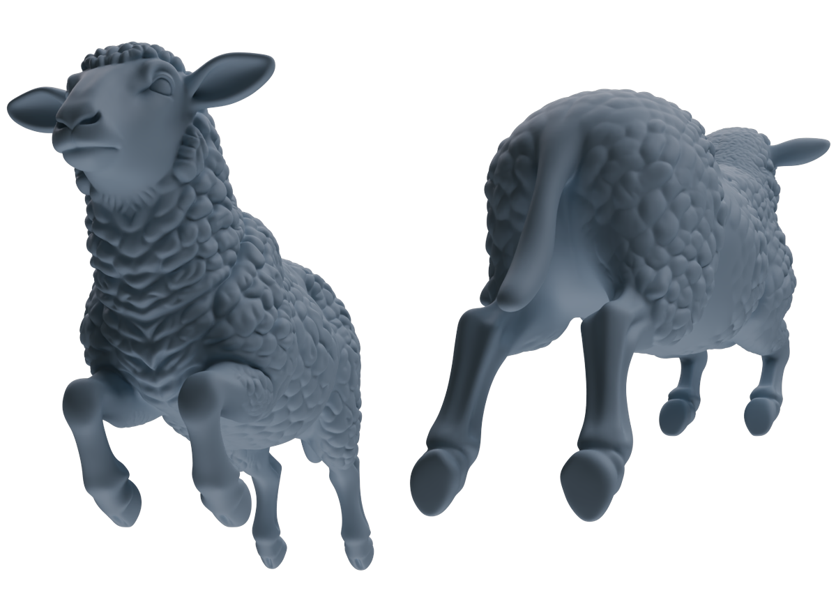 Detail view of MRY-SFW LYTR845 Farm Sheep Pose Model 4 pcs Miniature Car Diorama Figures Scene Props Accessories Resin Model