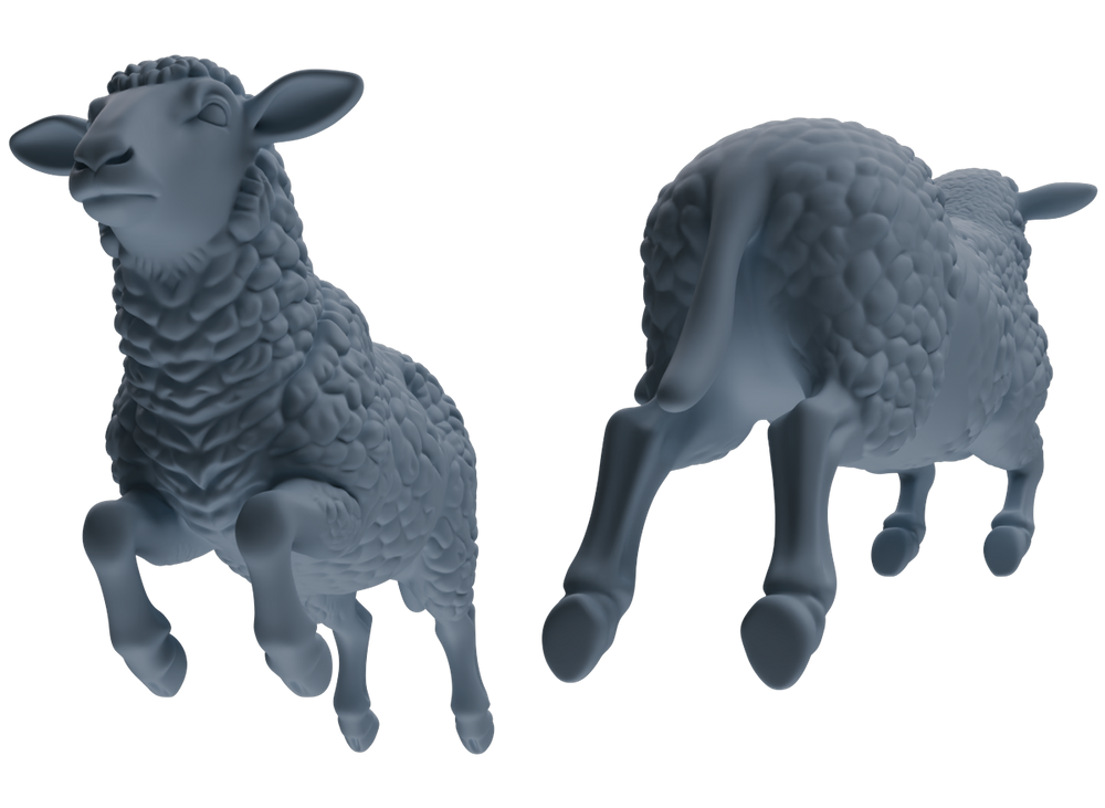 Detail view of MRY-SFW LYTR845 Farm Sheep Pose Model 4 pcs Miniature Car Diorama Figures Scene Props Accessories Resin Model
