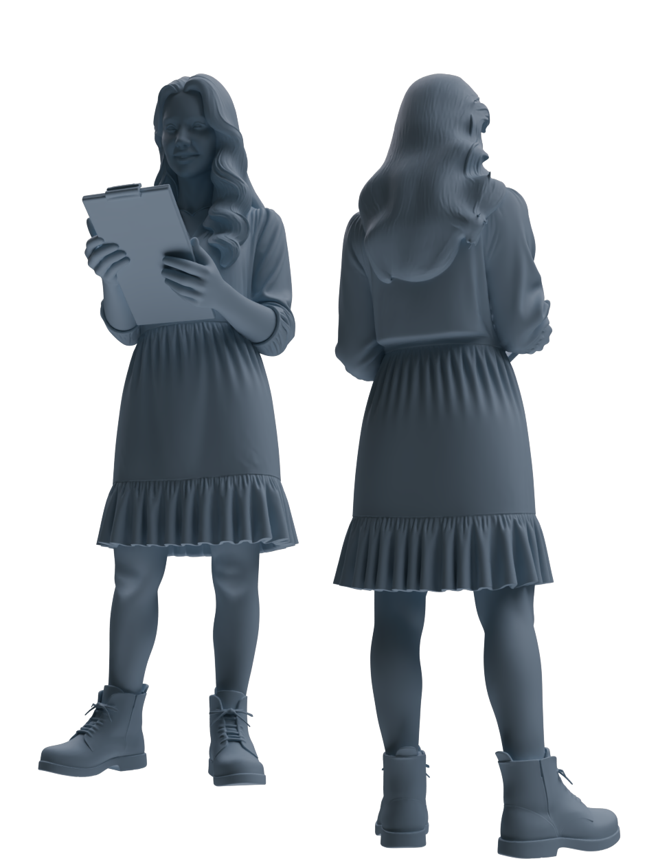 Detail view of MRY-SFW LYTR907 Reading Woman Multi-pose Modern Model 3 pcs Model