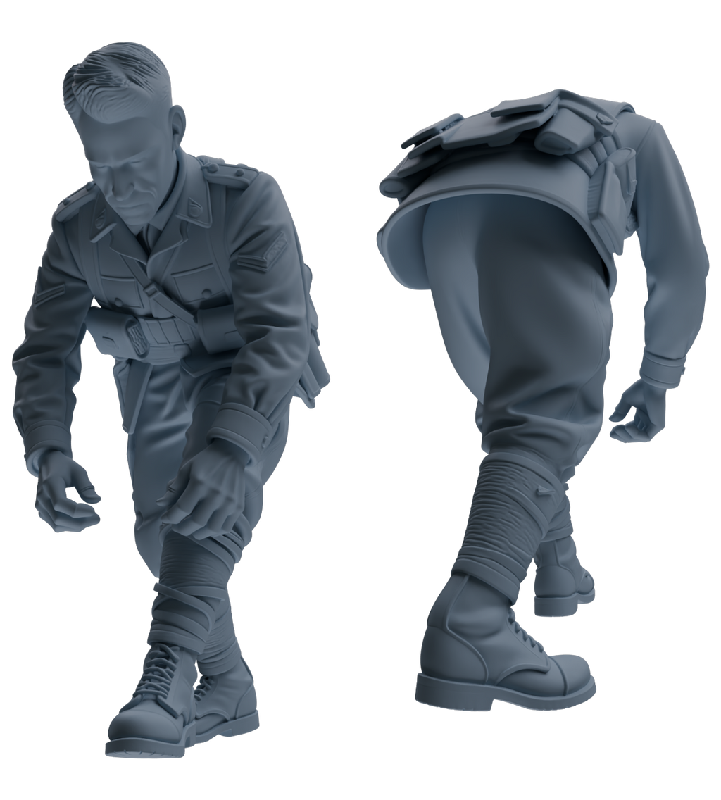 MRY-SFW SSTR210 Miniatures Soldier Model Kit WWII Soldier Organizing Gear Pose Modern Model 4 pcs