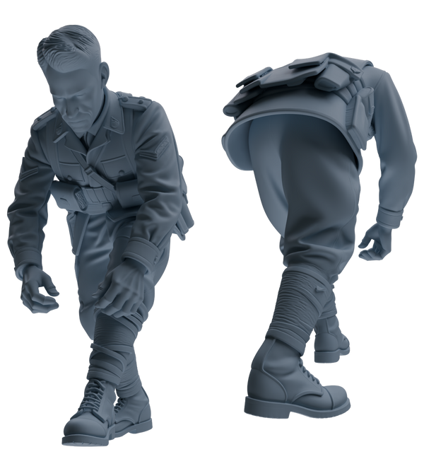 MRY-SFW SSTR210 Miniatures Soldier Model Kit WWII Soldier Organizing Gear Pose Modern Model 4 pcs