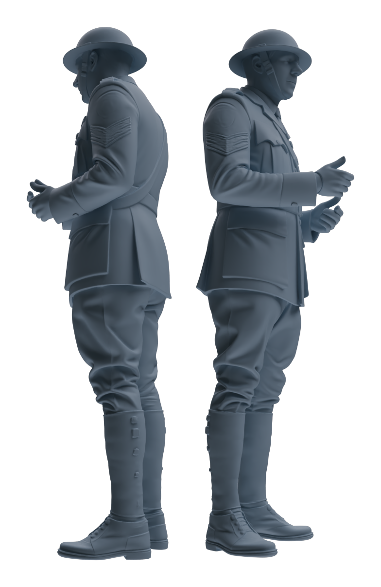 Detail view of MRY-SFW LYGR600 Historical WWII British Army Six-Person Daily Routine 2 Model