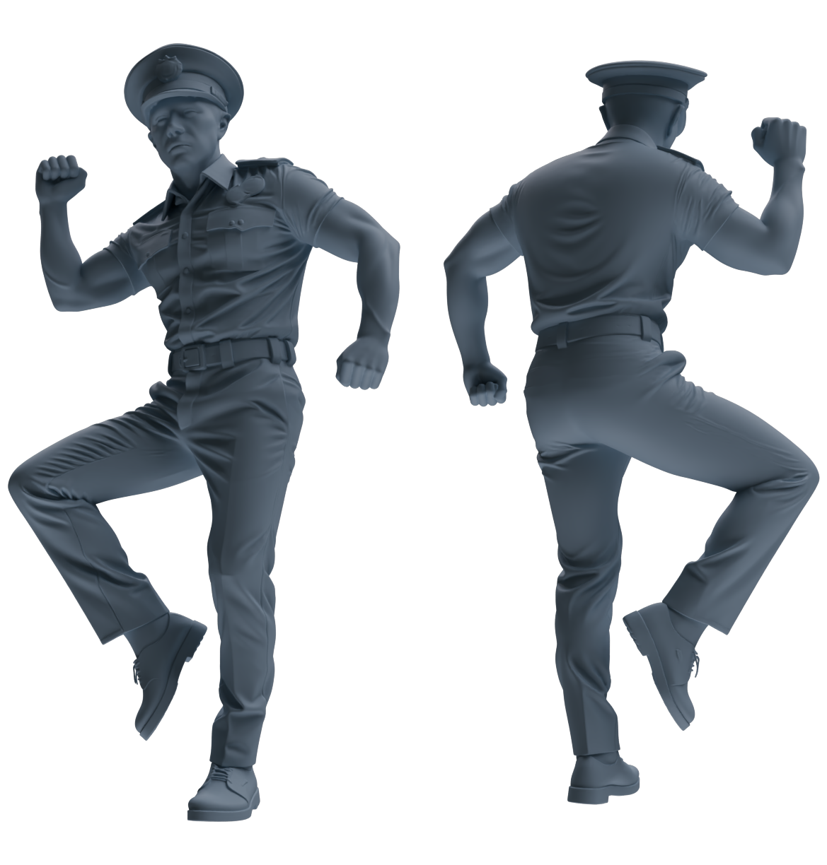 Detail view of MRY-SFW LYGR769 Modern Hong Kong Police Six-Person Dancing Group Model