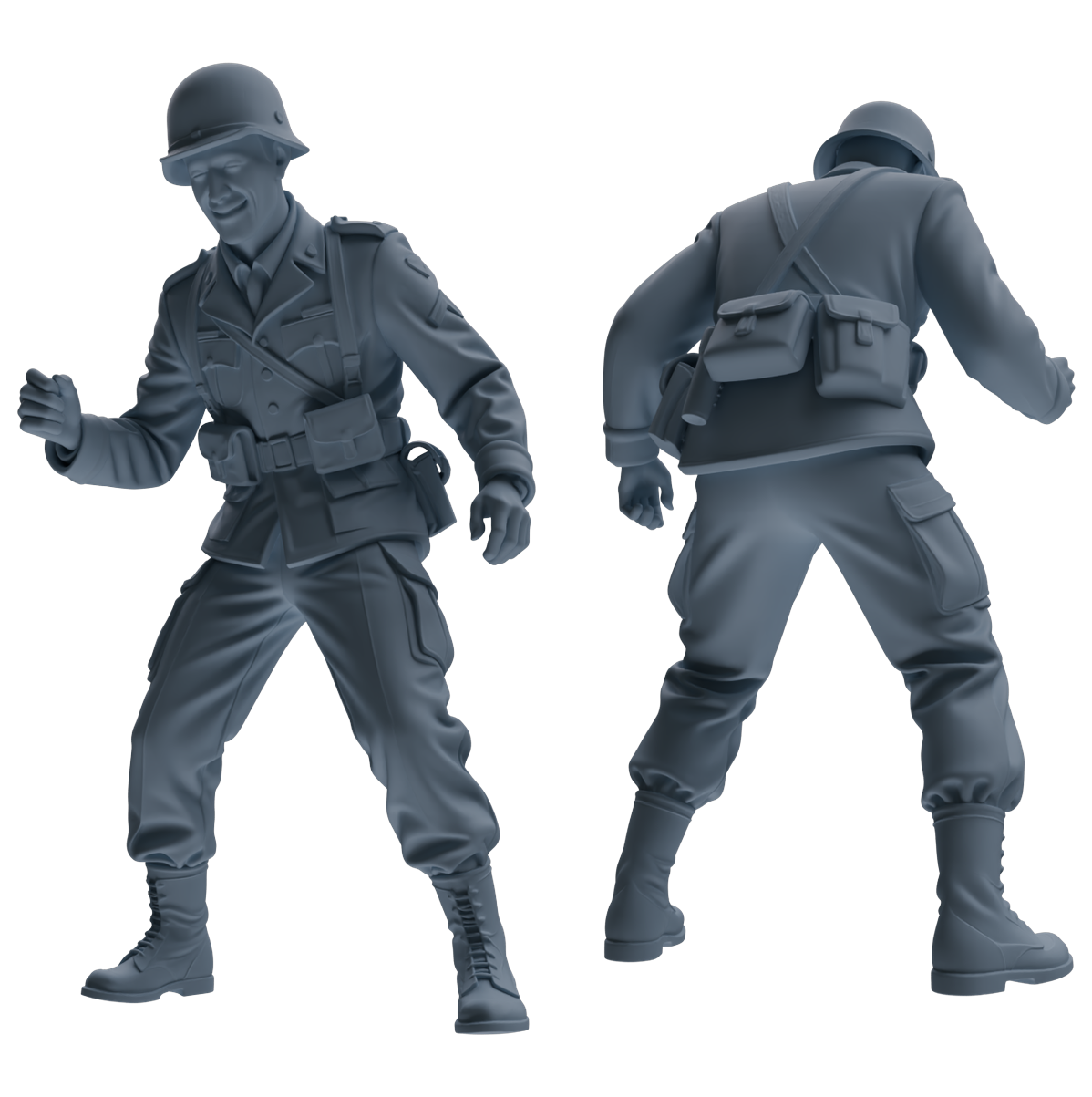 MRY-SFW SSTR195 Miniatures Soldier Model Kit Celebrating Soldier Pose Modern Model 4 pcs