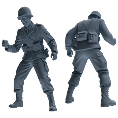 MRY-SFW SSTR195 Miniatures Soldier Model Kit Celebrating Soldier Pose Modern Model 4 pcs