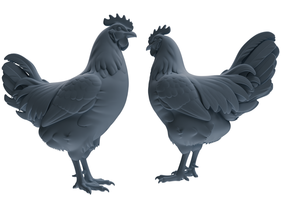 Detail view of MRY-SFW LYTR841 Rooster Pose Model 3 pcs Miniature Car Diorama Figures Scene Props Accessories Resin Model