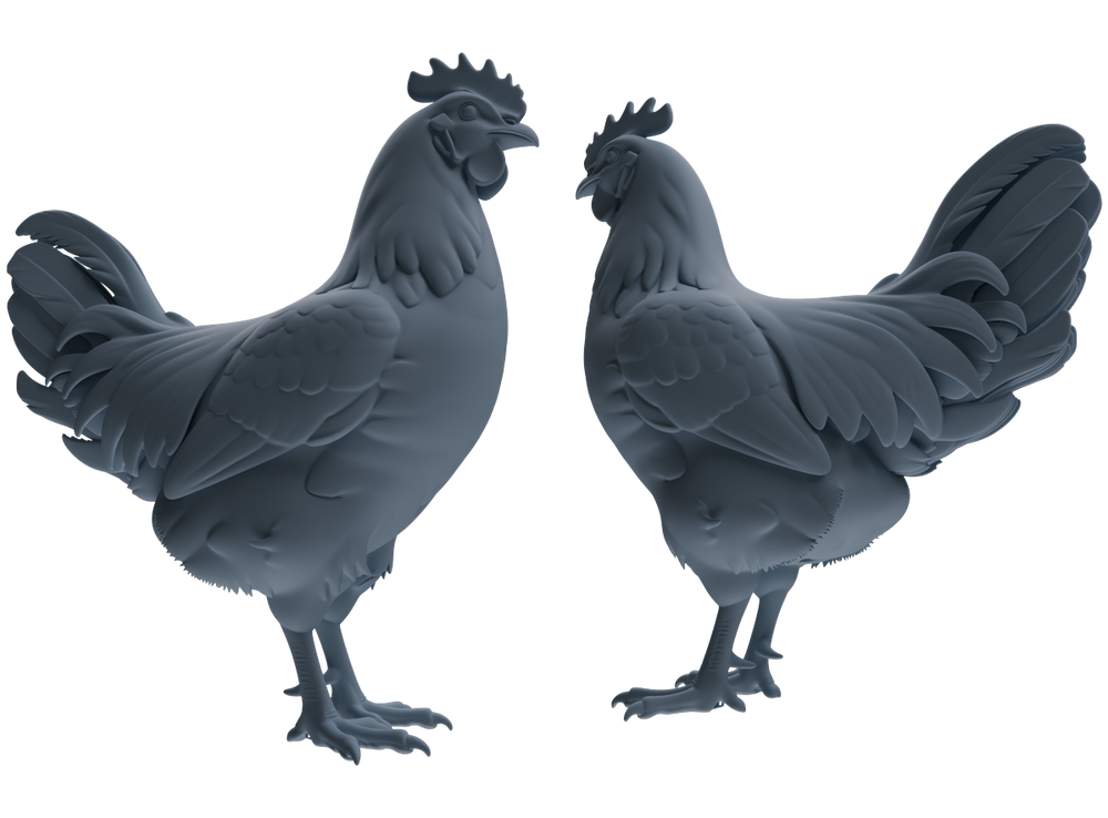 Detail view of MRY-SFW LYTR841 Rooster Pose Model 3 pcs Miniature Car Diorama Figures Scene Props Accessories Resin Model