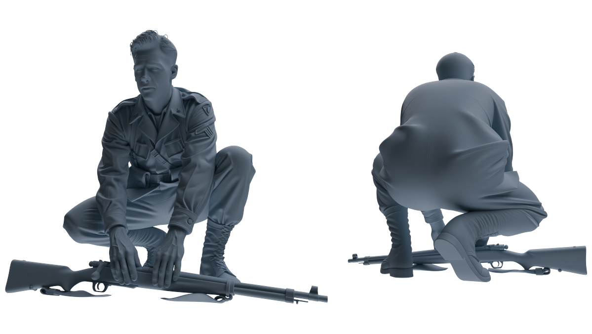 MRY-SFW SSTR198 Surrender Injured Soldier Pose Modern Model 4 pcs